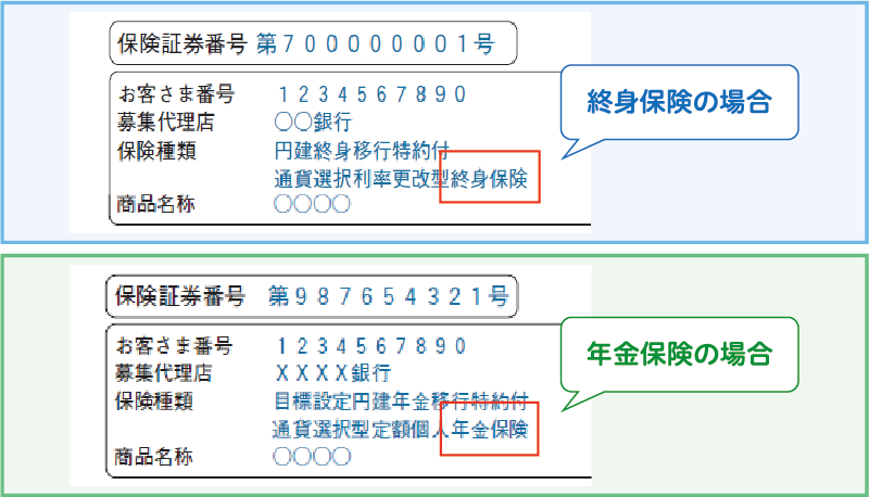 保険種類の見分け方